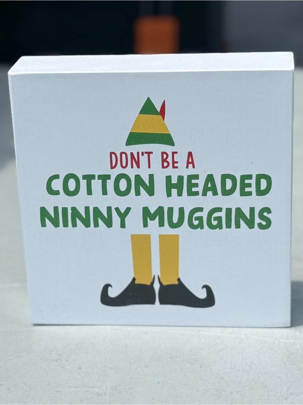 Cotton Headed Ninny Muggins Decorative Block - Sign 5”- NEW